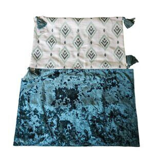 NWT Marlo Lorenz 2 Lot of pillow covers Teal and geometric shapes